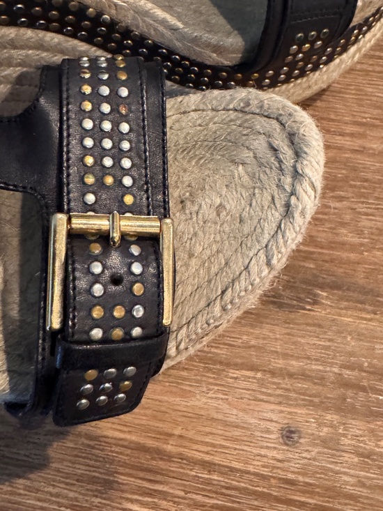 Alexander McQueen Black Studded Wedge Sandal - Picture 9 of 12